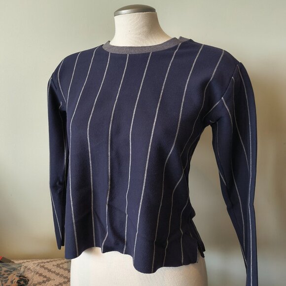 Zara Raw Hem Striped Sweater - Picture 1 of 6
